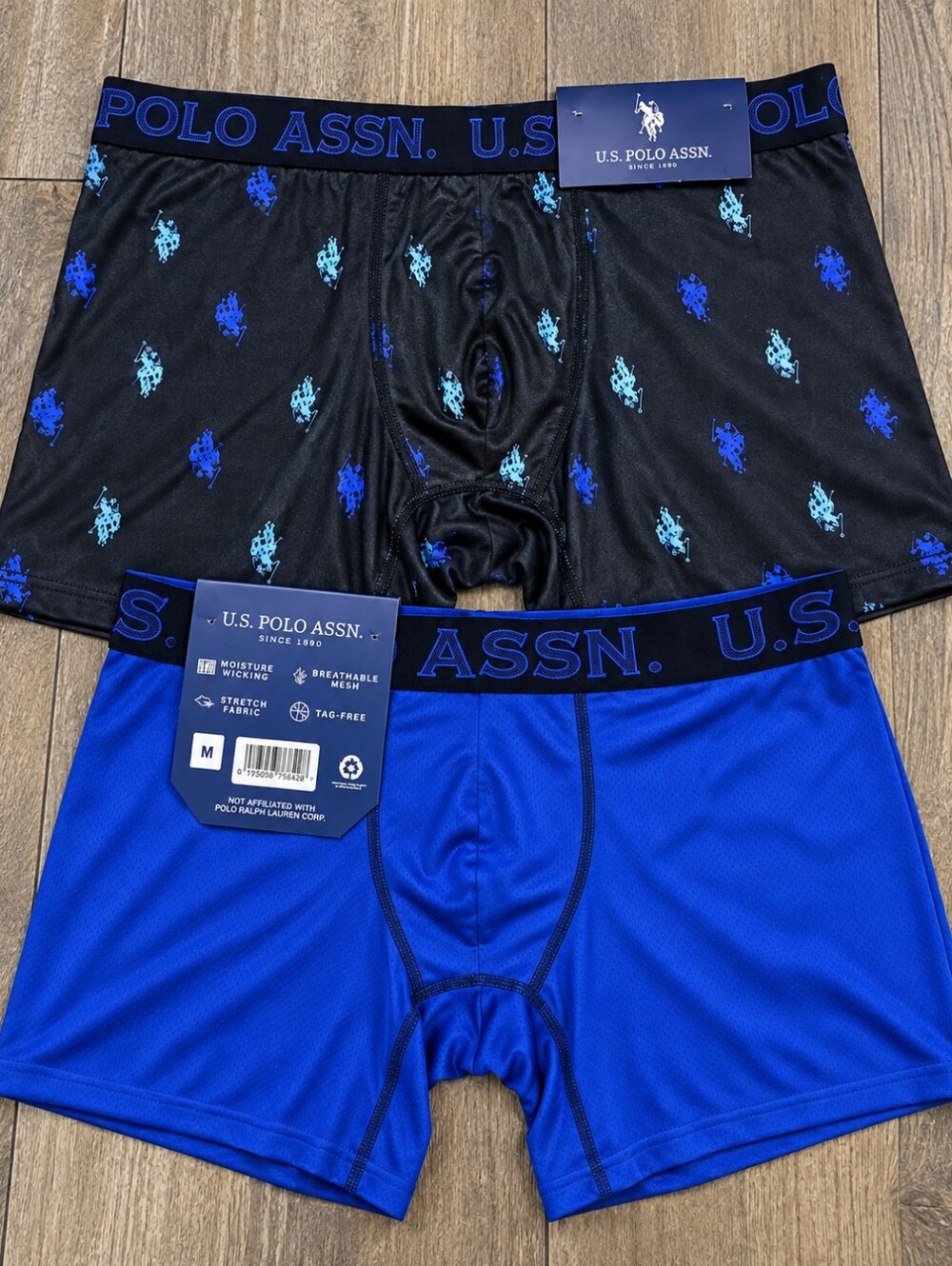 U.S. Polo Assn. Men’s Boxer Briefs 2 Pack Blue Black Size XL -J
